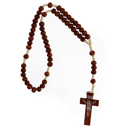 Bright wood Franciscan rosary 4