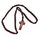 Stretchable Franciscan rosary, oval dark beads s1