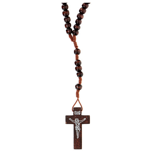 Stretchable Franciscan rosary, bright wood 1