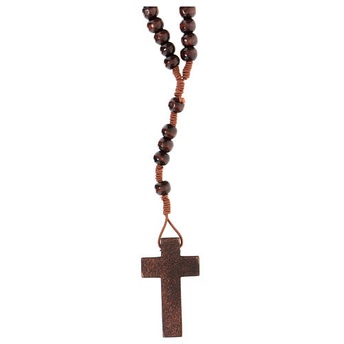 Stretchable Franciscan rosary, bright wood 2