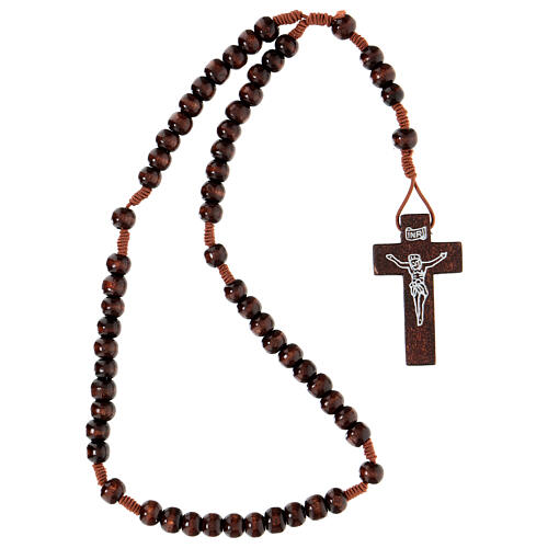 Stretchable Franciscan rosary, bright wood 4