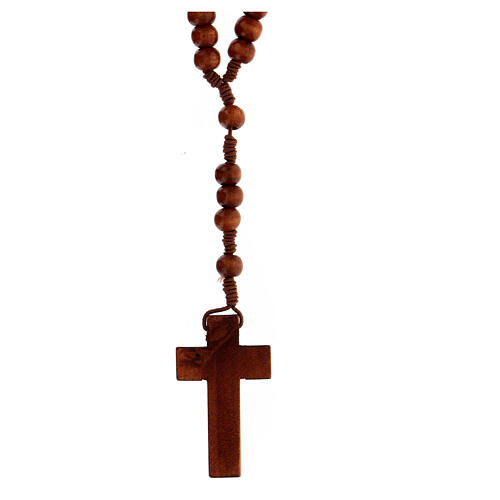 Stretchable Franciscan rosary, dark wood 2