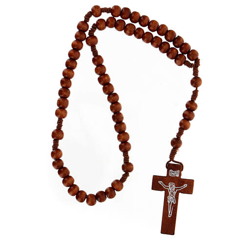 Stretchable Franciscan rosary, dark wood 4