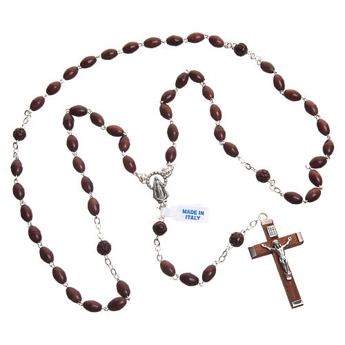 Oval bead coconut rosary 5
