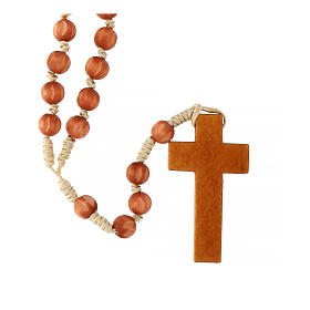 Bright wood Franciscan rosary- top