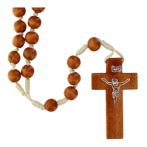 Bright wood Franciscan rosary- top 1