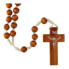 Bright wood Franciscan rosary- top