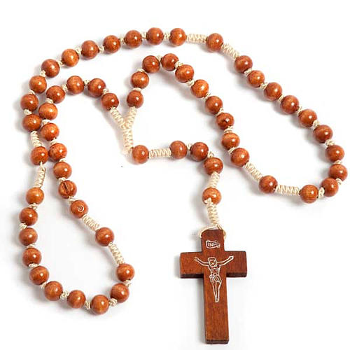 Bright wood Franciscan rosary- top 1