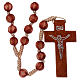 Bright carved wood Franciscan rosary s1