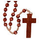 Bright carved wood Franciscan rosary s2