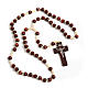 Dark carved wood Franciscan rosary s1