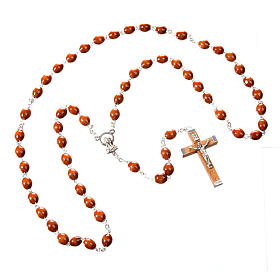 Oval 7 mm beads wood rosary