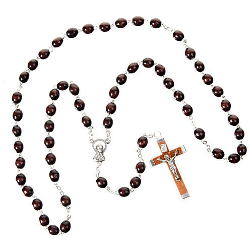 Oval 7 mm beads wood rosary 4