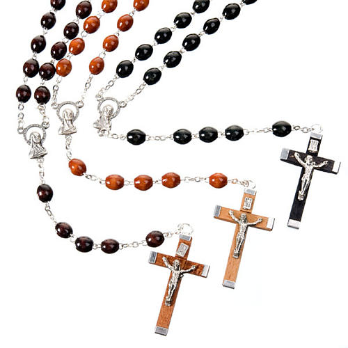 Oval 7 mm beads wood rosary 1
