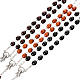 Oval 7 mm beads wood rosary s5
