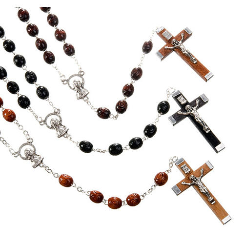 Carved oval beads rosary 1