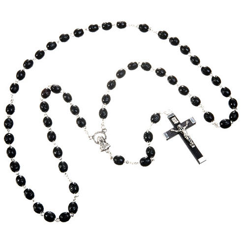 Carved oval beads rosary 4