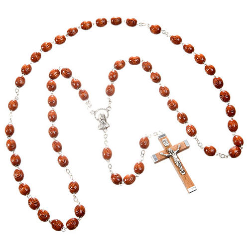 Carved oval beads rosary 3