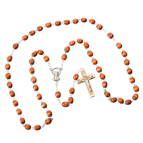 Oval beads 7mm wood rosary 2