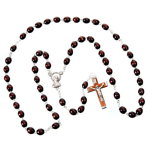 Oval beads 7mm wood rosary 3