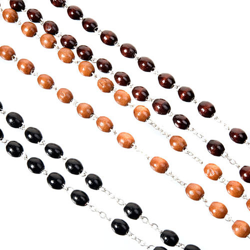 Oval beads 7mm wood rosary 5
