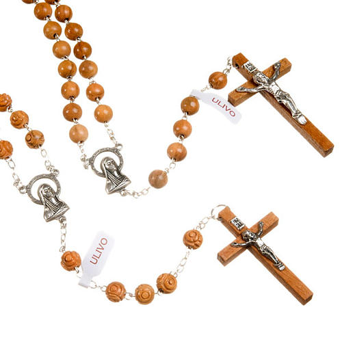 Natural olive wood rosary 1