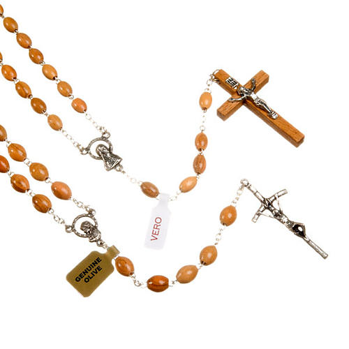 Oval beads olive wood rosary 1