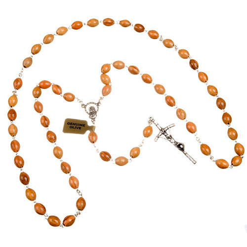 Oval beads olive wood rosary 3