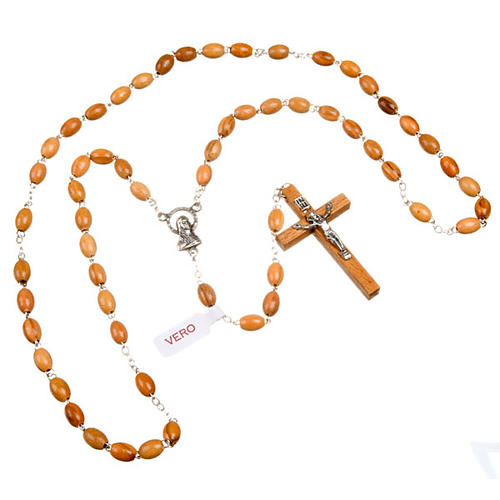 Oval beads olive wood rosary 2