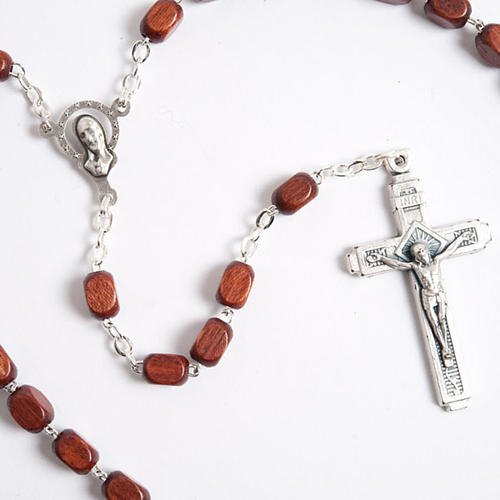 Faceted coconut-effect beads rosary 5