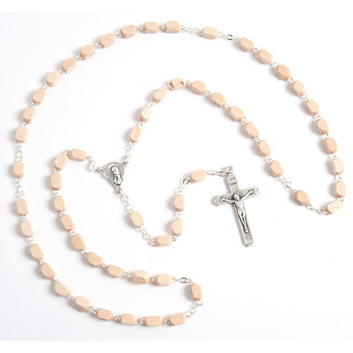 Faceted coconut-effect beads rosary 2