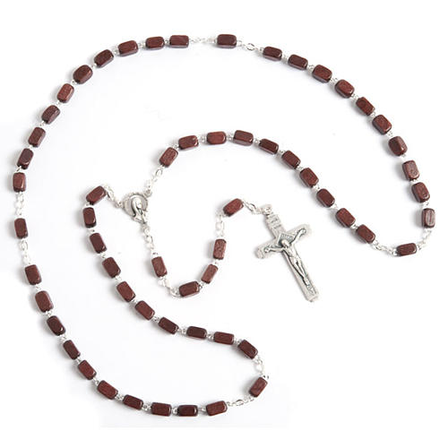Faceted coconut-effect beads rosary 6