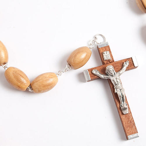 Olive wood rosary with large oval beads 2