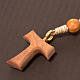 Olive wood rosary with round beads and Tau cross s2