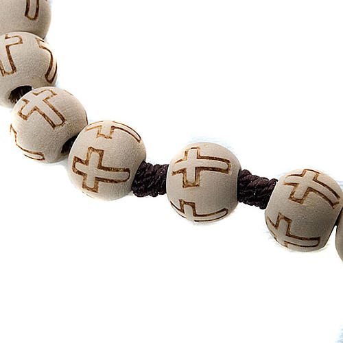 Wood rosary wtih crosses 3