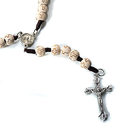 Wood rosary wtih crosses 2