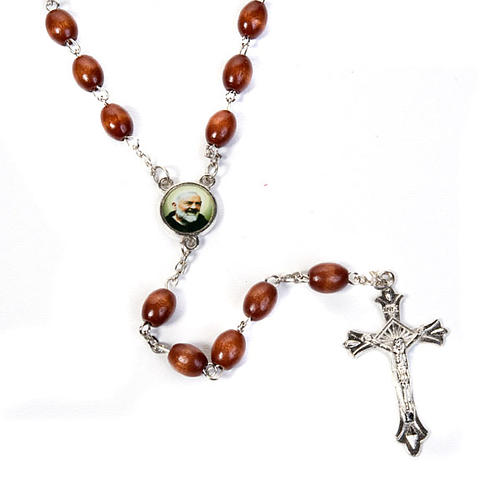 Father Pius wood rosary with box 2