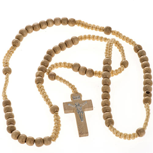 Weaved string wood rosary 3