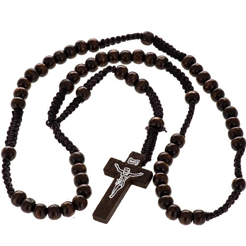 Weaved string wood rosary 4