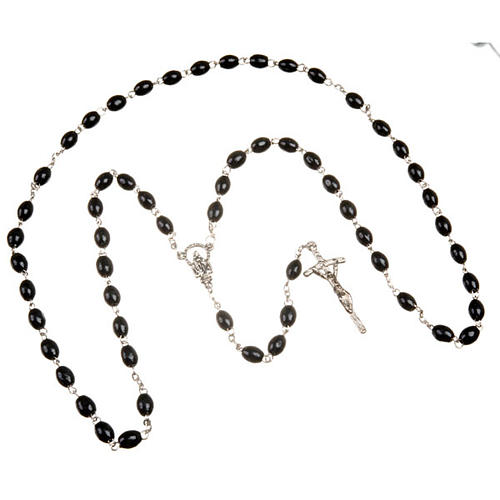 Wood rosary with oval 7mm beads 2