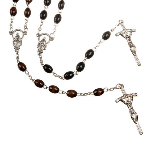 Wood rosary with oval 7mm beads 1
