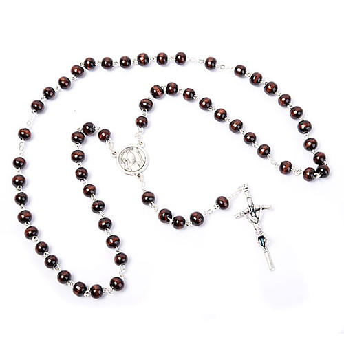 Coconnut-effect rosary with round beads 2