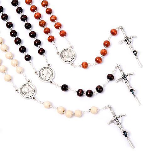 Coconnut-effect rosary with round beads 1