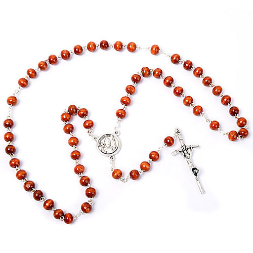 Coconnut-effect rosary with round beads 3