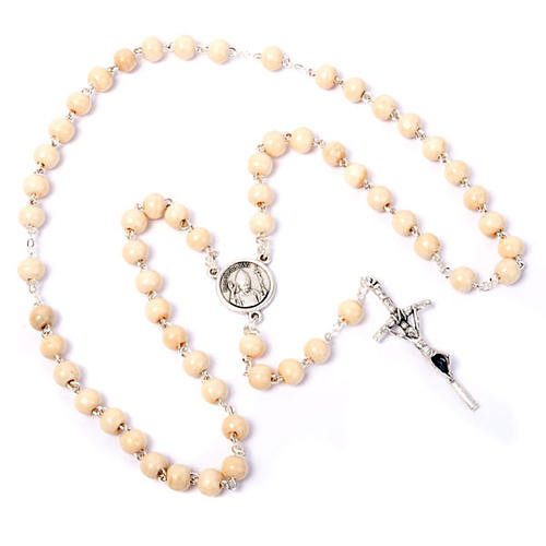 Coconnut-effect rosary with round beads 4