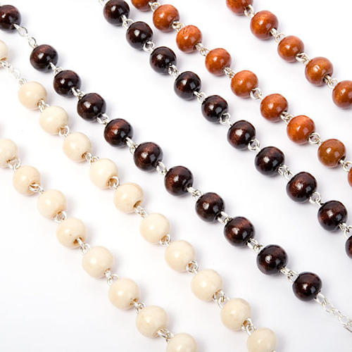 Coconnut-effect rosary with round beads 6