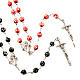 Coloured flowers wood rosary s1