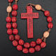 Wood Medjugorje rosary with coloured beads s3