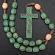 Wood Medjugorje rosary with coloured beads s4