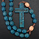 Wood Medjugorje rosary with coloured beads s5